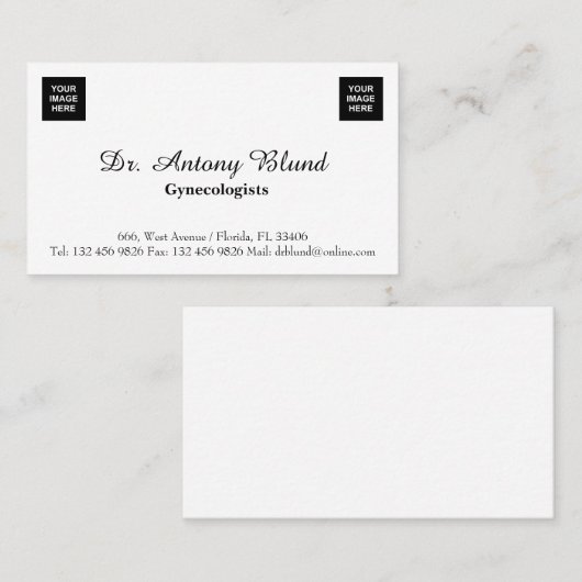 2つの画像を追加する婦人科医 名刺 (正面/裏面)