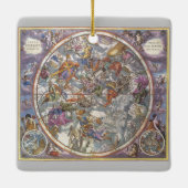 2つの異なるクリスチャン座の星図 セラミックオーナメント (裏面)
