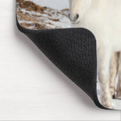 2つの白いアイスランドの馬 マウスパッド (コーナー)