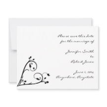 2つの白いピーコックとハート日付を保存