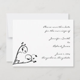 2つの白いピーコックとハート日付を保存 セーブザデート