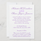 2つの白い愛の鳥の紫の結婚式フォーマルを招待 招待状 (裏面)