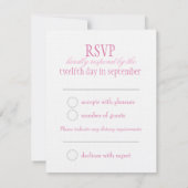2つの白い愛の鳥ピンクの結婚式フォーマルRSVP 出欠カード (裏面)