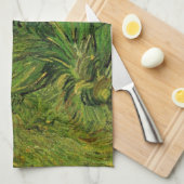 2つの白い蝶バイビンセントヴァンゴッホ キッチンタオル (四つ折り)