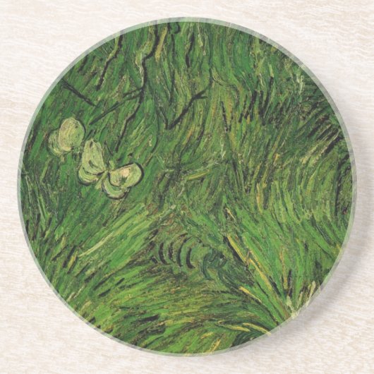 2つの白い蝶バイビンセントヴァンゴッホ コースター (正面)