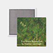 2つの白い蝶バイビンセントヴァンゴッホ マグネット (正面/裏面)