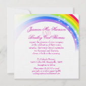 2つの白い鳩レインボー結婚ズスクエア招待状 招待状 (裏面)