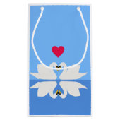 2つの白鳥のハートクラシックポーズバレンタイン スモールペーパーバッグ (裏面)