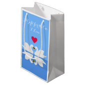 2つの白鳥のハートクラシックポーズバレンタイン スモールペーパーバッグ (正面アングル)