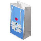2つの白鳥のハートクラシックポーズバレンタイン スモールペーパーバッグ (裏面アングル)