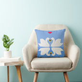 2つの白鳥のハートポーズ クッション (椅子)