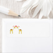 2つの直面しているハート付きキリン。漫画。 ラベル (インサイチュ)