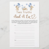 2つの真実と嘘の男の子テディベア赤ちゃんシャワー (正面)