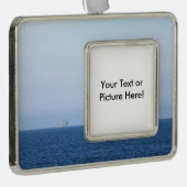 2つの石油掘削装置 シルバープレートフレームオーナメント (右)