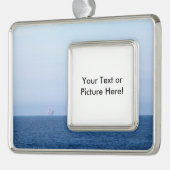 2つの石油掘削装置 シルバープレートフレームオーナメント (左)