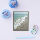 2つの砂のハートのビーチ、ロマンチックな海 チラシ (シングル)