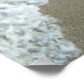 2つの砂のハートのビーチ、ロマンチックな海 ポスター (角)