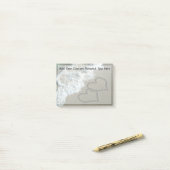 2つの砂のハートのビーチ、ロマンチックな海 ポストイット (デスク上)