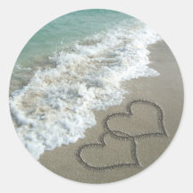 2つの砂のハートのビーチ、ロマンチックな海