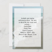 2つの砂のハートのビーチ、ロマンチックな海 招待状 (裏面)