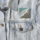 2つの砂のハートのビーチ、ロマンチックな海 缶バッジ (インサイチュ)