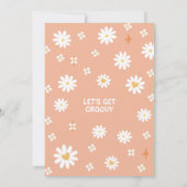 2つの秋グルービーデイジーヒッピー2番目のレトロ誕生日 招待状 (裏面)