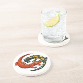 2つの笑顔カラフルのサンダース巻き込み漫画 コースター (側面)