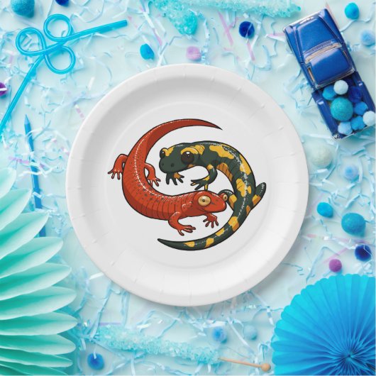 2つの笑顔カラフルのサンダース巻き込み漫画 ペーパープレート (パーティー)