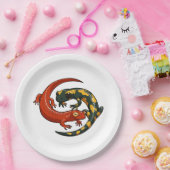 2つの笑顔カラフルのサンダース巻き込み漫画 ペーパープレート (パーティー)