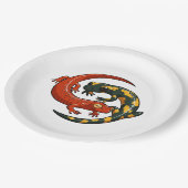 2つの笑顔カラフルのサンダース巻き込み漫画 ペーパープレート (アングル)