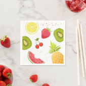 2つの紙ナプキンフルーツ誕生日フルーティ スタンダードカクテルナプキン (インサイチュ)