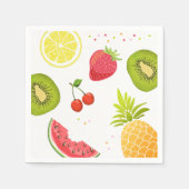 2つの紙ナプキンフルーツ誕生日フルーティ スタンダードカクテルナプキン (正面)