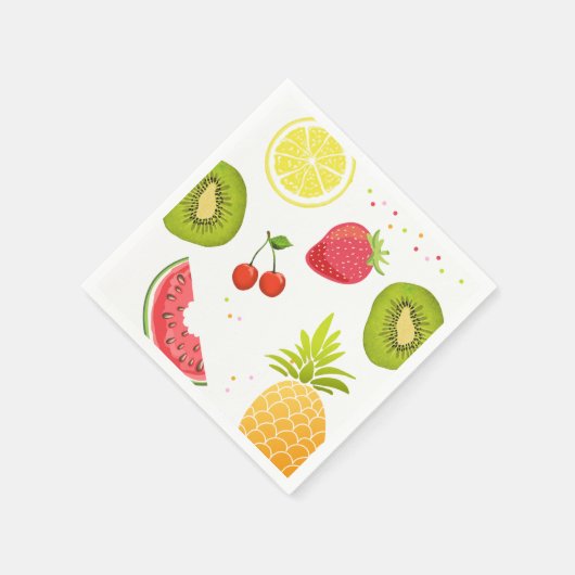 2つの紙ナプキンフルーツ誕生日フルーティ スタンダードカクテルナプキン (角)