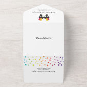 2つの紙吹雪レインボーカラーゲイ結婚ズ オールインワン招待状 (外側)