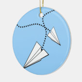 2つの紙飛行機 セラミックオーナメント (左)