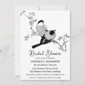 2つの素敵な鳥のブライダルシャワー招待 招待状 (正面)