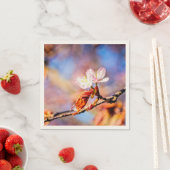 2つの素晴らしい桜の花。ピンク、青 スタンダードカクテルナプキン (インサイチュ)