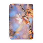 2つの素晴らしい桜の花。ピンク、青 バスマット (正面縦)