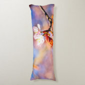 2つの素晴らしい桜の花。ピンク、青 ボディピロー (正面縦)