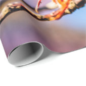 2つの素晴らしい桜の花。ピンク、青 ラッピングペーパー (ロールコーナー)