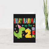 2つの素晴らしレックスの祖母の第2の誕生日ボーイディーノ カード (正面)