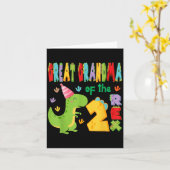 2つの素晴らしレックスの祖母の第2の誕生日ボーイディーノ カード (黄色い花)