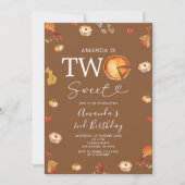 2つの素朴甘いかわいこちゃんパイ秋の2nd誕生日 招待状 (正面)