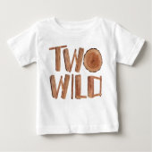 2つの素朴野生の2番目の誕生日の水色の木 ベビーTシャツ (正面)