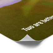 2つの紫の花の聖書の詩の信仰アートポスター ポスター (角)