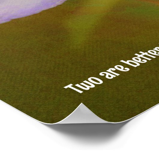 2つの紫の花の聖書の詩の信仰アートポスター ポスター (角)