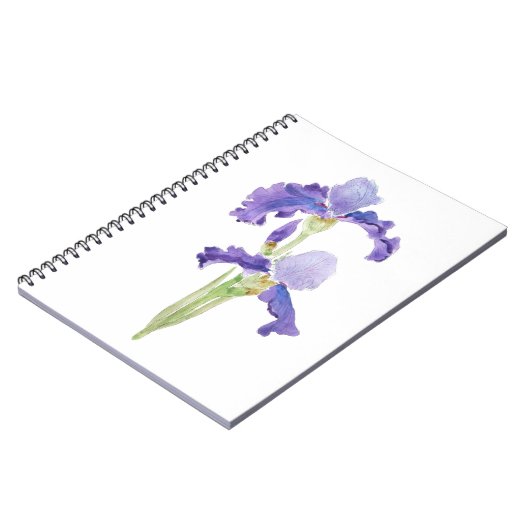 2つの紫の虹彩インクと水彩 ノートブック (左側)