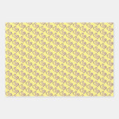 2つの紫色のリンクハートパターン ラッピングペーパーシート (正面)