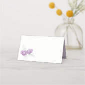 2つの紫色の松のコーンスケッチアート座席表 プレイスカード (正面)