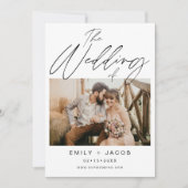 2つの結婚フォトミニマリストの白の設定 招待状 (正面)
